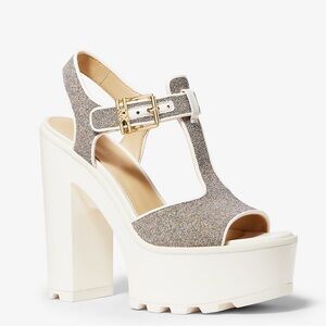Michael Kors Sinead Glitter Platform heels Sandal size 10 M  lug sole